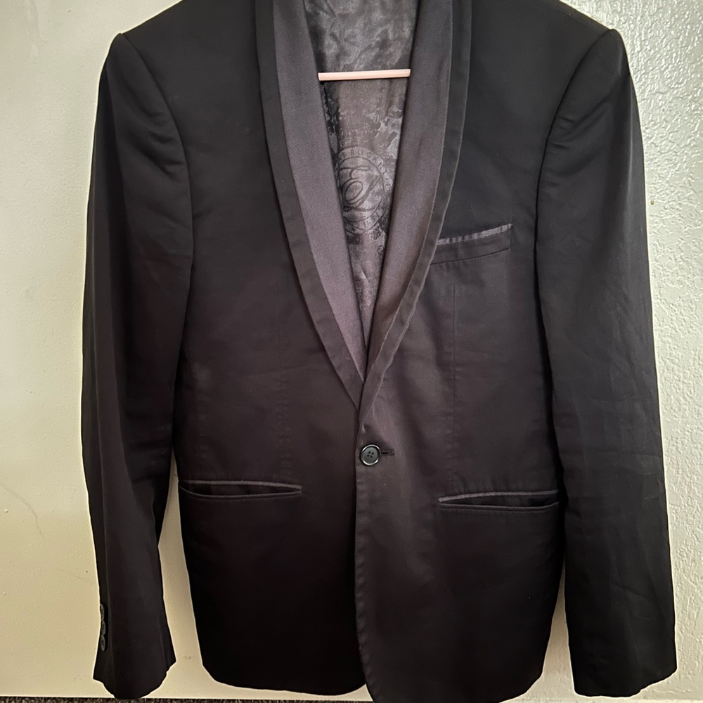English Laundry Black Tuxedo with Satin Shawl Lapel